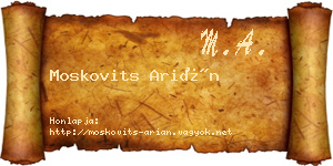 Moskovits Arián névjegykártya